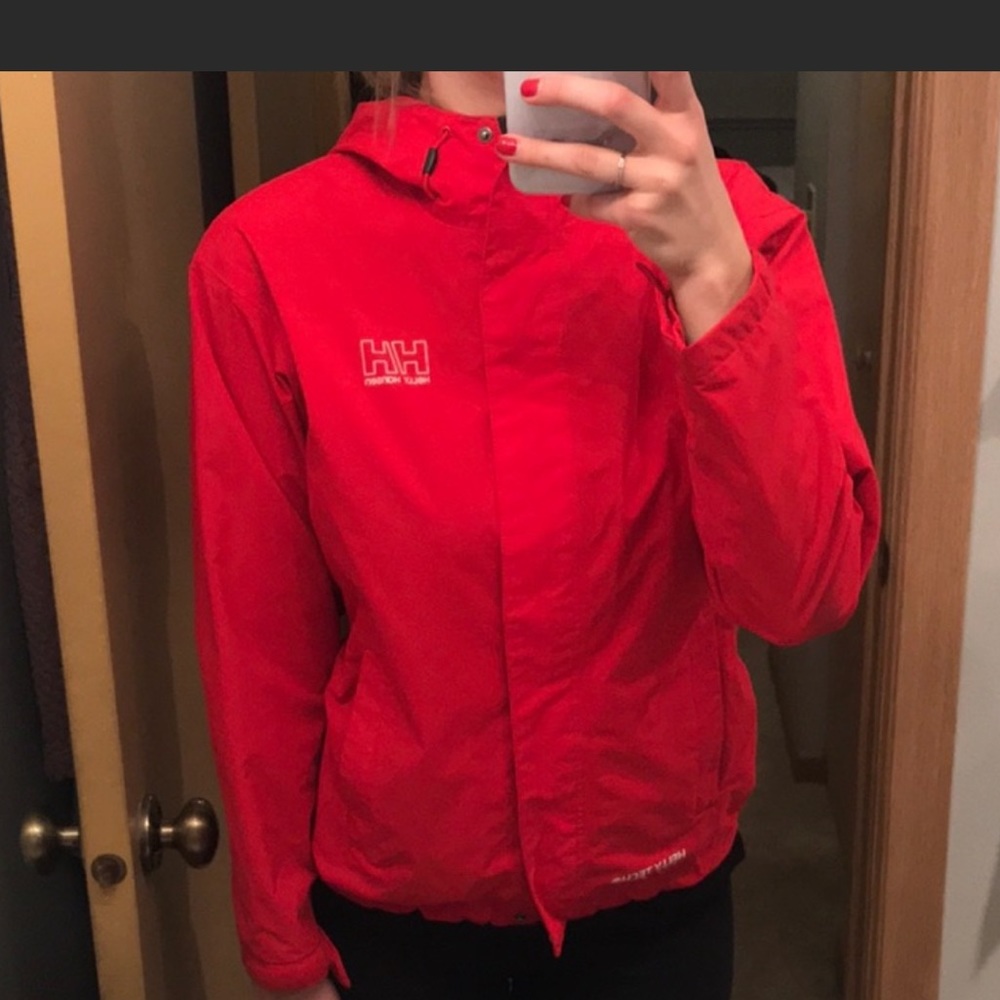 Helly Hansen Red Waterproof Rain Jacket